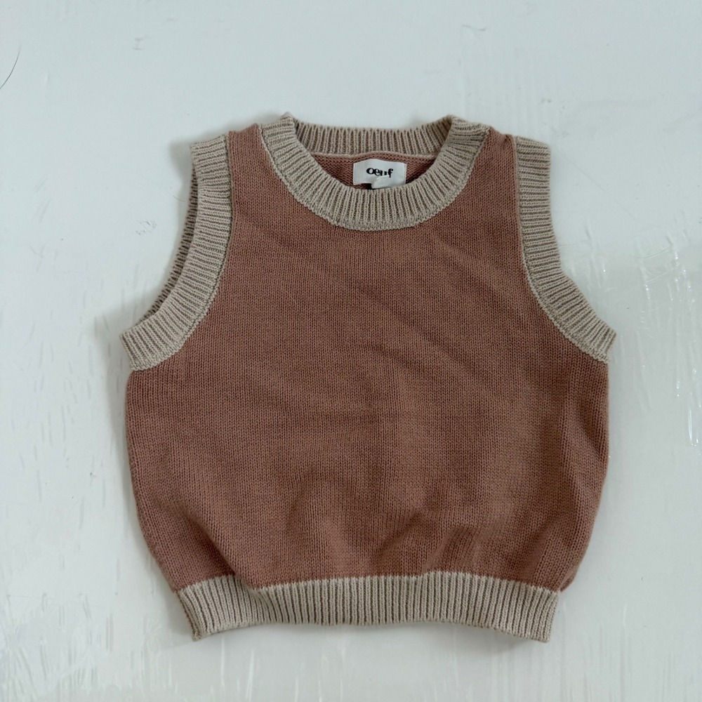 Oeuf Beige Sweater Vest Size 12-18 Months